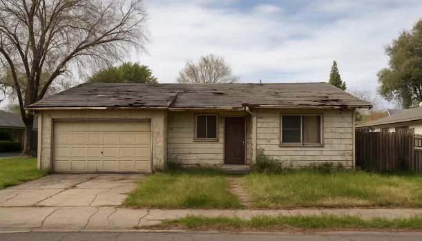 Distressed home exterior in Arden-Arcade, CA — Matt Buys Homes cash buyer — sell house without listing arden-arcade