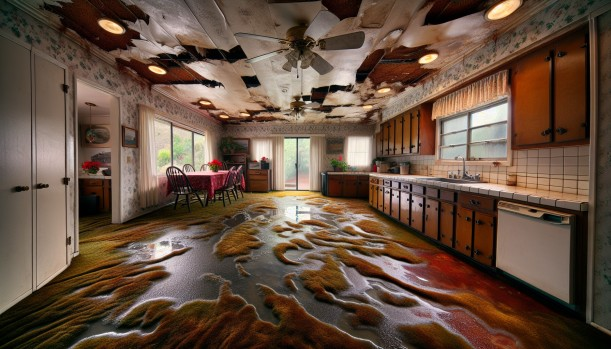 Interior of a house needing repairs in Carmichael California — we buy houses as-is