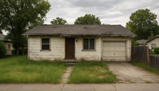 Distressed home exterior in Citrus Heights, CA — Matt Buys Homes cash buyer — we buy ugly houses citrus heights