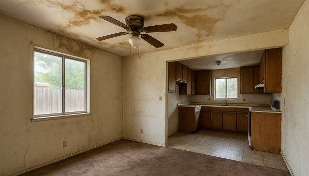Interior of a house needing repairs in Citrus Heights California — we buy houses as-is