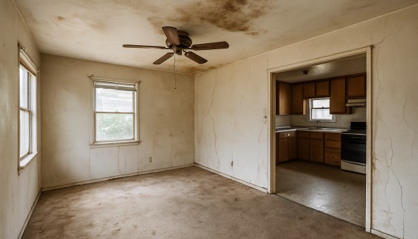 We Buy Houses As-Is in Folsom California — Matt Buys Homes Interior of a house needing repairs in Folsom California — we buy houses as-is