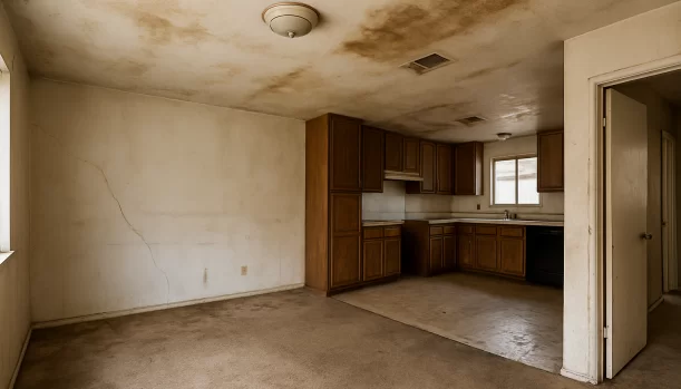 Interior of a house needing repairs in North Highlands California — we buy houses as-is