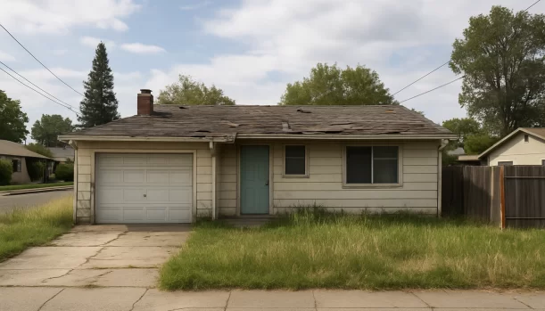 Sell Your Distressed Home in Rancho Cordova CA — Matt Buys Homes Distressed home exterior in Rancho Cordova, CA — Matt Buys Homes cash buyer — cash offer for my house rancho cordova