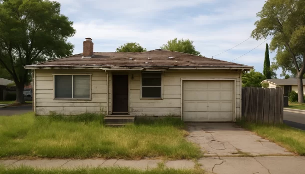 Sell Your Distressed Home in Sacramento CA — Matt Buys Homes Distressed home exterior in Sacramento, CA — Matt Buys Homes cash buyer — cash home buyers sacramento California