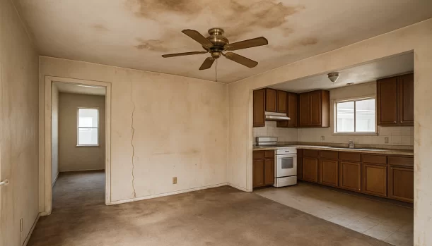 We Buy Houses As-Is in Sacramento California — Matt Buys Homes Interior of a house needing repairs in Sacramento California — we buy houses as-is