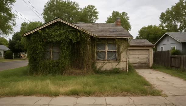 Distressed home exterior in West Sacramento, CA — Matt Buys Homes cash buyer — close in 7 days house sale west sacramento CA