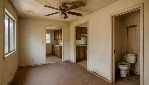 Interior of a house needing repairs in Auburn California โ we buy houses as-is