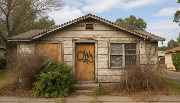 Distressed home exterior in Diamond Springs, CA — Matt Buys Homes cash buyer — divorce home sale diamond springs CA