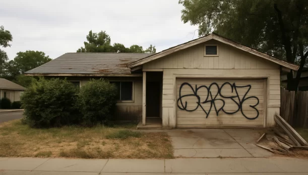 Sell Your Distressed Home in El Dorado CA โ Matt Buys Homes Distressed home exterior in El Dorado, CA โ Matt Buys Homes cash buyer โ split house in divorce el dorado California