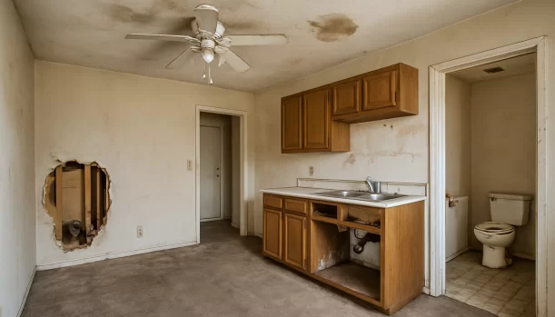 Interior of a house needing repairs in Elk Grove California β we buy houses as-is