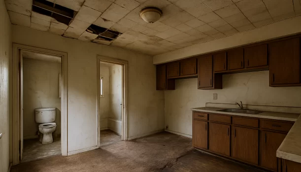 Interior of a house needing repairs in Granite Bay California — we buy houses as-is