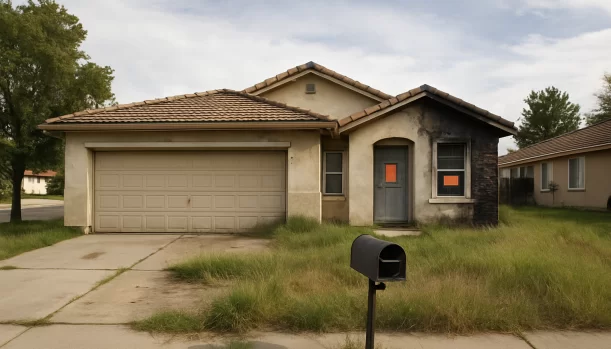 Distressed home exterior in Lincoln, CA โ Matt Buys Homes cash buyer โ behind on mortgage payments lincoln