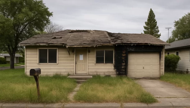 Distressed home exterior in Loomis, CA — Matt Buys Homes cash buyer — foreclosure help loomis California