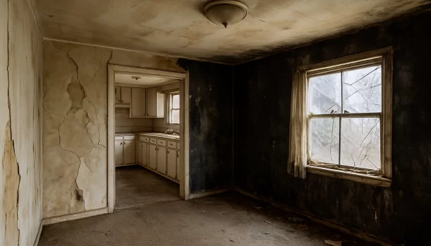 Interior of a house needing repairs in Nevada City California — we buy houses as-is