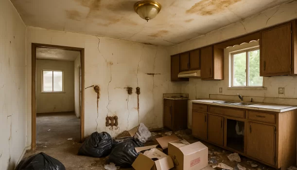 Interior of a house needing repairs in Placerville California — we buy houses as-is