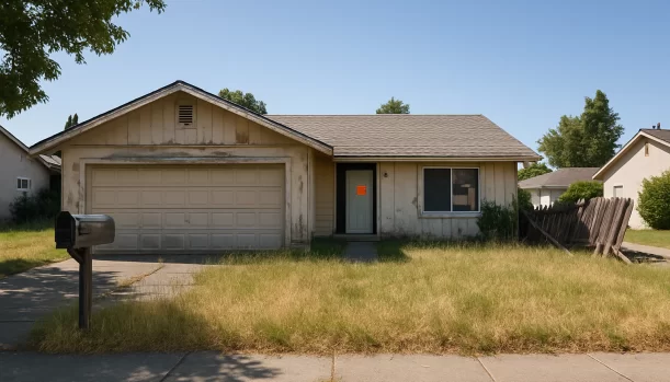 Distressed home exterior in Rocklin, CA โ Matt Buys Homes cash buyer โ avoid foreclosure rocklin California