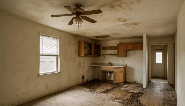 Interior of a house needing repairs in Roseville California — we buy houses as-is