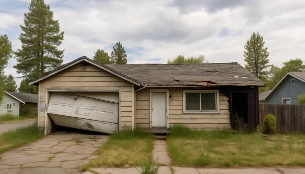 Distressed home exterior in Stateline, CA — Matt Buys Homes cash buyer — sell house bad condition stateline CA