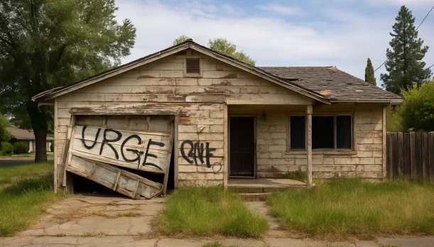 Distressed home exterior in Amador City, CA — Matt Buys Homes cash buyer — sell house with tenants amador city CA