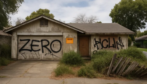 Distressed home exterior in Calistoga, CA — Matt Buys Homes cash buyer — sell abandoned property calistoga CA