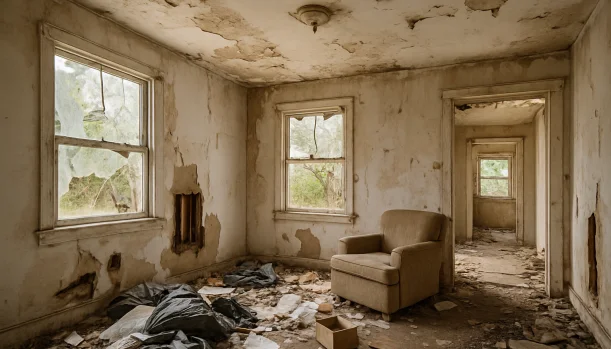 Interior of a house needing repairs in Calistoga California — we buy houses as-is