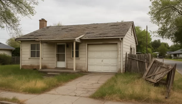 Sell Your Distressed Home in Esparto CA โ Matt Buys Homes Distressed home exterior in Esparto, CA โ Matt Buys Homes cash buyer โ selling house job loss esparto CA
