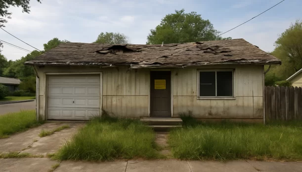 Distressed home exterior in Jackson, CA — Matt Buys Homes cash buyer — sell tax delinquent property jackson