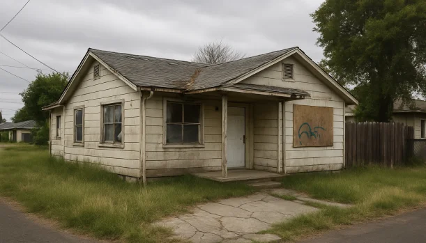 Sell Your Distressed Home in Linda CA โ Matt Buys Homes Distressed home exterior in Linda, CA โ Matt Buys Homes cash buyer โ sell house as-is linda