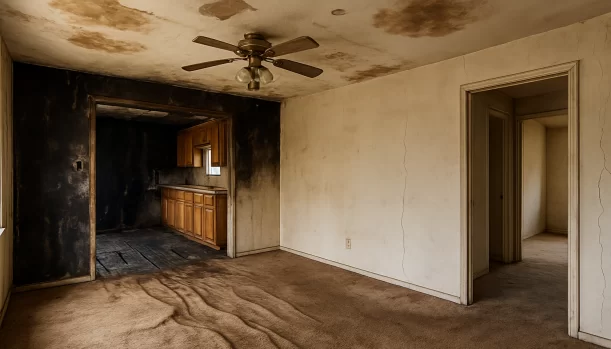 Interior of a house needing repairs in Plymouth California — we buy houses as-is