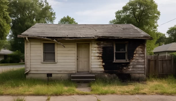 Sell Your Distressed Home in Rough and Ready CA โ Matt Buys Homes Distressed home exterior in Rough and Ready, CA โ Matt Buys Homes cash buyer โ sell fixer upper fast rough and ready CA