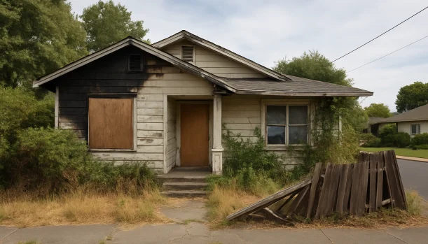 Sell Your Distressed Home in St. Helena CA โ Matt Buys Homes Distressed home exterior in St. Helena, CA โ Matt Buys Homes cash buyer โ sell vacant house st. helena California
