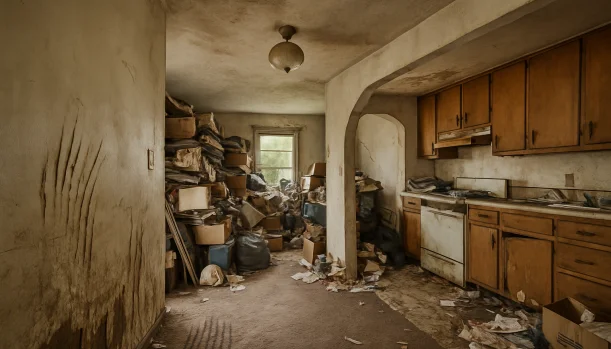 Interior of a house needing repairs in Berkeley California — we buy houses as-is