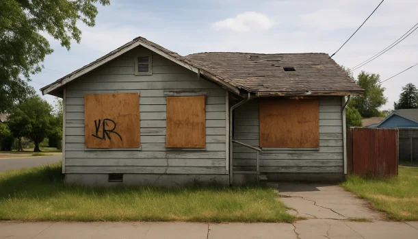 Distressed home exterior in Gridley, CA — Matt Buys Homes cash buyer — we buy homes gridley California