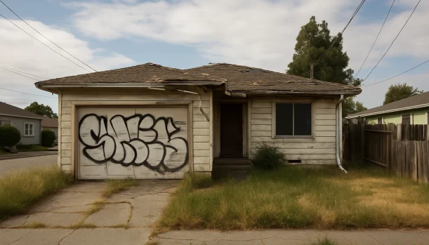 Sell Your Distressed Home in Hayward CA โ Matt Buys Homes Distressed home exterior in Hayward, CA โ Matt Buys Homes cash buyer โ sell parents house after death hayward