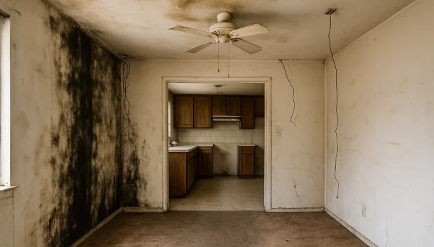 Interior of a house needing repairs in Lodi California — we buy houses as-is
