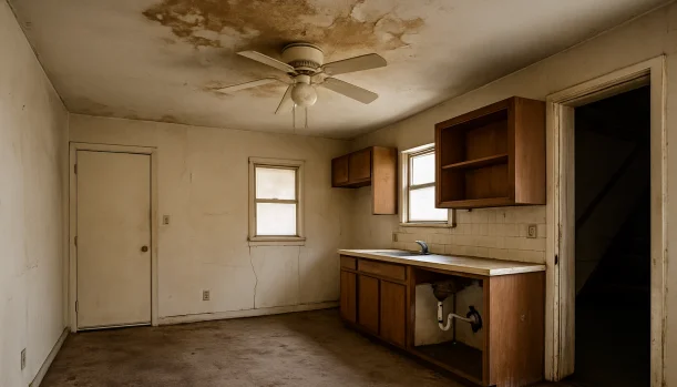 Interior of a house needing repairs in Los Banos California — we buy houses as-is