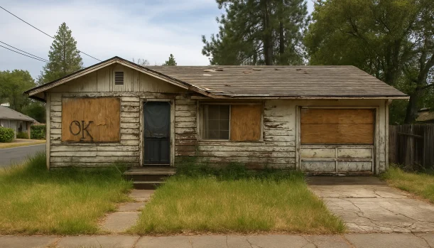 Distressed home exterior in Magalia, CA — Matt Buys Homes cash buyer — home cash buyers near me magalia