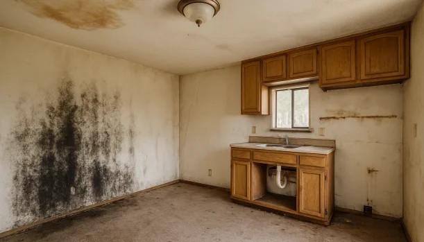 Interior of a house needing repairs in Magalia California — we buy houses as-is
