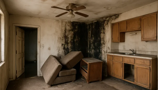 Interior of a house needing repairs in Modesto California — we buy houses as-is