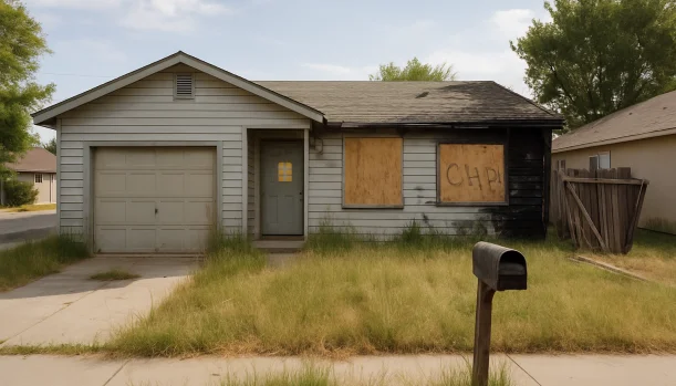 Sell Your Distressed Home in Newman CA โ Matt Buys Homes Distressed home exterior in Newman, CA โ Matt Buys Homes cash buyer โ sell before foreclosure newman CA