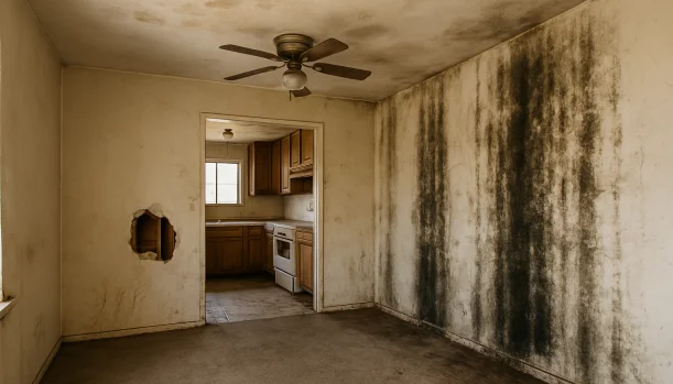 We Buy Houses As-Is in Newman California โ Matt Buys Homes Interior of a house needing repairs in Newman California โ we buy houses as-is
