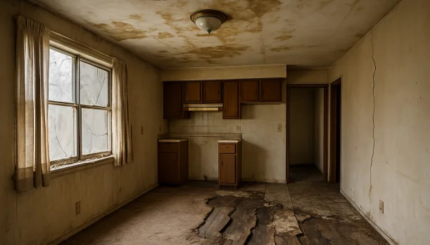 We Buy Houses As-Is in Oroville California — Matt Buys Homes Interior of a house needing repairs in Oroville California — we buy houses as-is