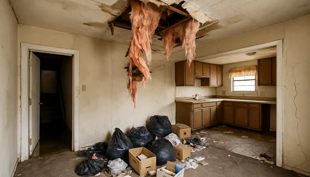 Interior of a house needing repairs in Ripon California — we buy houses as-is