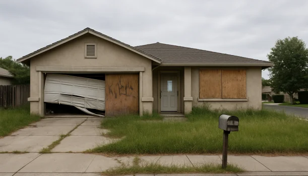 Sell Your Distressed Home in Riverbank CA โ Matt Buys Homes Distressed home exterior in Riverbank, CA โ Matt Buys Homes cash buyer โ behind on mortgage payments riverbank