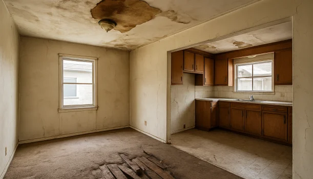 Interior of a house needing repairs in San Leandro California — we buy houses as-is