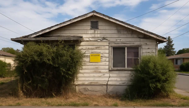 Sell Your Distressed Home in Union City CA โ Matt Buys Homes Distressed home exterior in Union City, CA โ Matt Buys Homes cash buyer โ sell house during divorce union city