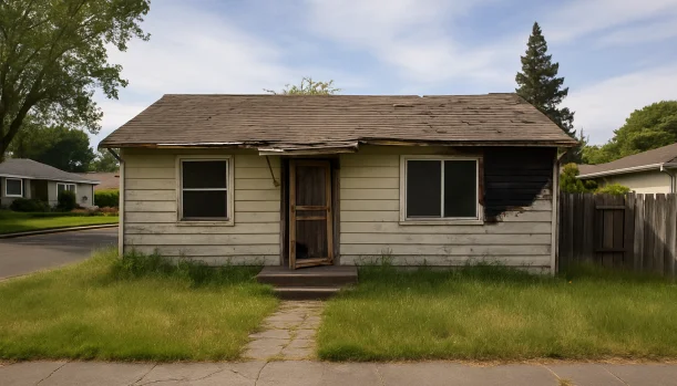 Sell Your Distressed Home in Danville CA โ Matt Buys Homes Distressed home exterior in Danville, CA โ Matt Buys Homes cash buyer โ sell house with code violations danville