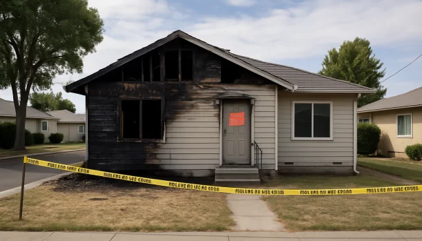 Distressed home exterior in Livermore, CA — Matt Buys Homes cash buyer — sell fire damaged house livermore