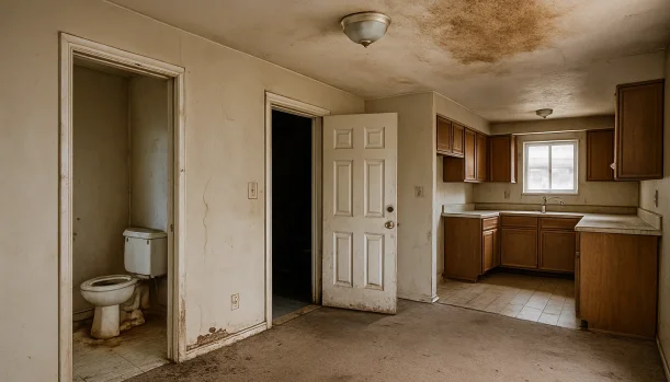 Interior of a house needing repairs in Martinez California — we buy houses as-is
