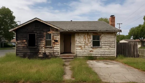 Distressed home exterior in Pittsburg, CA — Matt Buys Homes cash buyer — sell house unpermitted work pittsburg CA